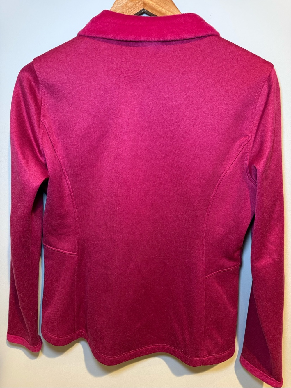 North Face Fuzzy Fuchsia Pink Fleece Travel Outdoor Jacket Full Zip Womens Large - Picture 11 of 11